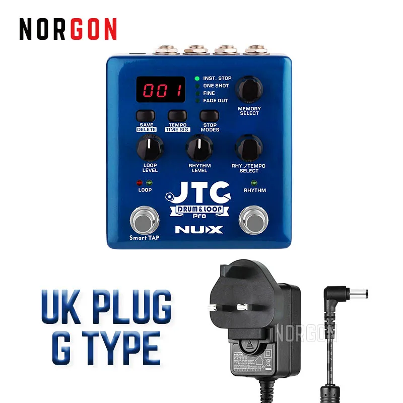 UK Plug G Type NUX JTC барабан и петля PRO Двойной Переключатель педаль петлителя Запчасти и аксессуары для бас/электрогитары - Цвет: UK Plug G Type