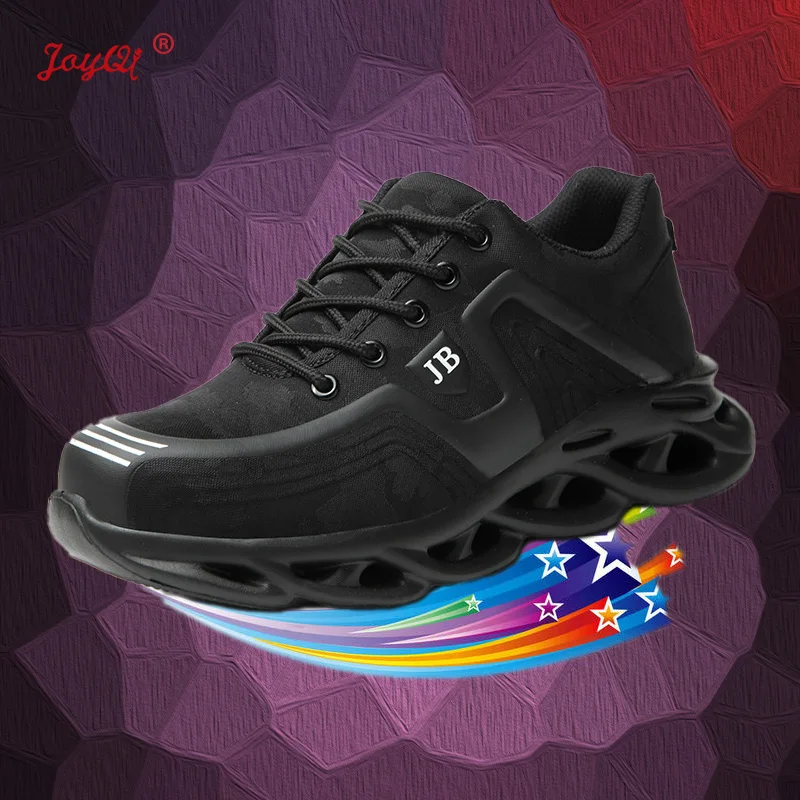 

Work Shoes Fashion for Men Women Sneaker Ultralight Mesh Industial Safety shoes Plus size 37-48 JOY-179