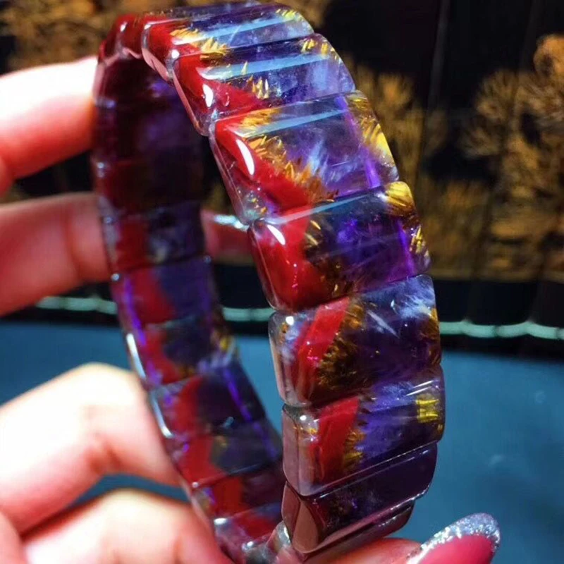 Изящные фиолетовые браслеты Aurora из титана с натуральным камнем энергетический