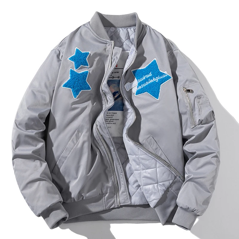 Бейсбольная куртка-бомбер Мужская модная уличная одежда в стиле хип-хоп черная