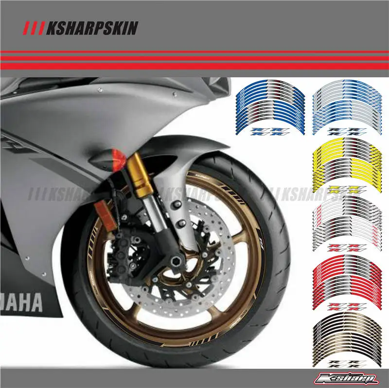 

12 X украшение для мотоцикла, наклейка с толстыми краями и внешним ободом, полосатые наклейки на колеса для YAMAHA YZF R1 YZF-R1 r 1