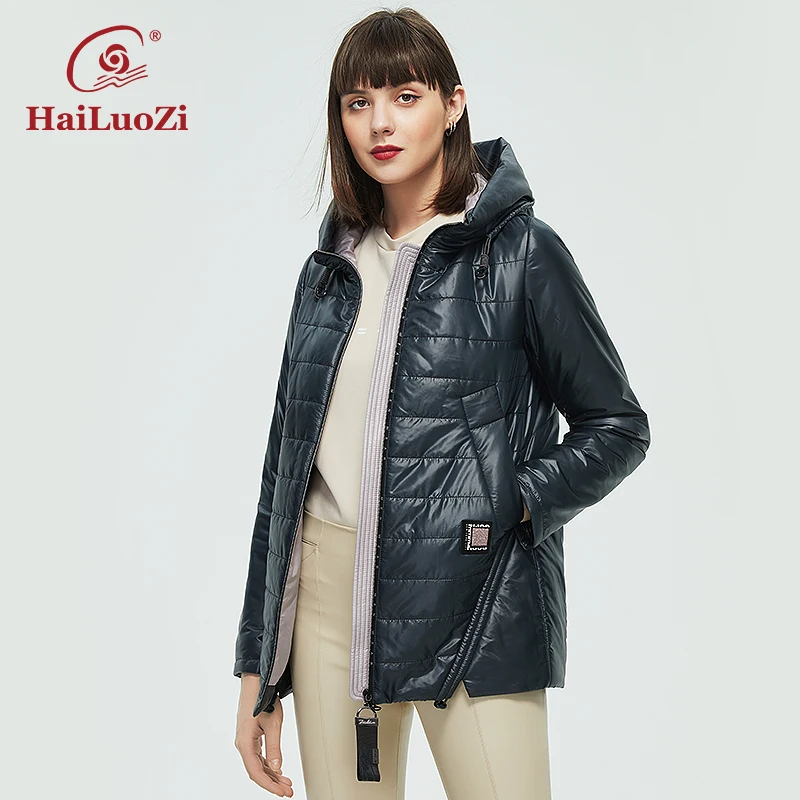 HaiLuoZi 2022 Autumn  Women Jacket Plus Size Warm Thin Cotton Parka Short Fashion Casual Hooded Outwear Women's Jackets 838