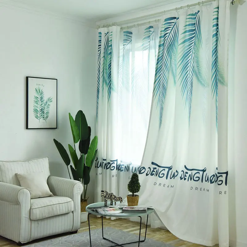 Европейский современный стиль лист печати шторы для гостиной Тюль римские новой