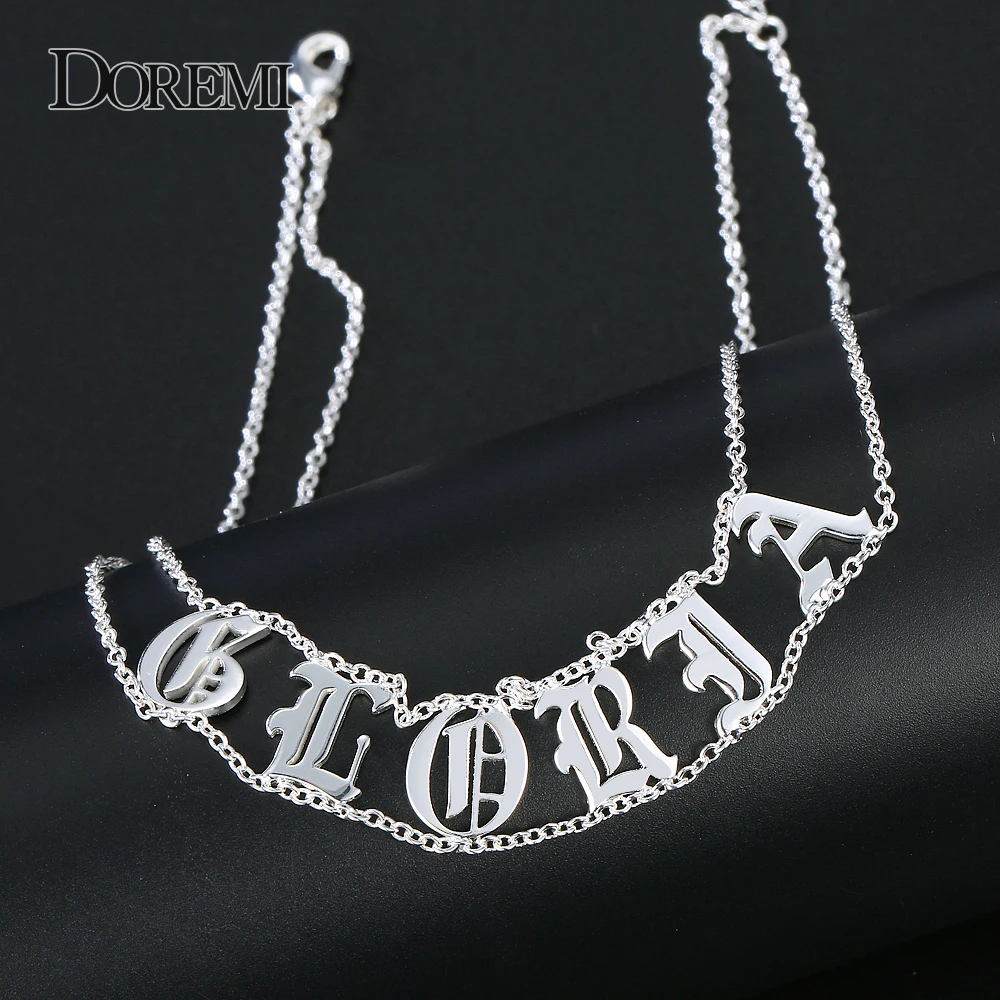 DOREMI,, Старое Английское ожерелье с цифрами, на заказ, колье, персонализированное ожерелье с буквами для девушек, готический шик, ювелирное изделие для Etsy