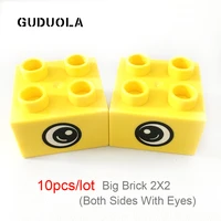 10pcslot big bricks2x2 with eyes marble race run maze balls track funnel building blocks building blocks toys