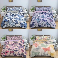 3d butterfly flower bedding set duvet cover with pillowcase quilt cover queen king size for kids youth