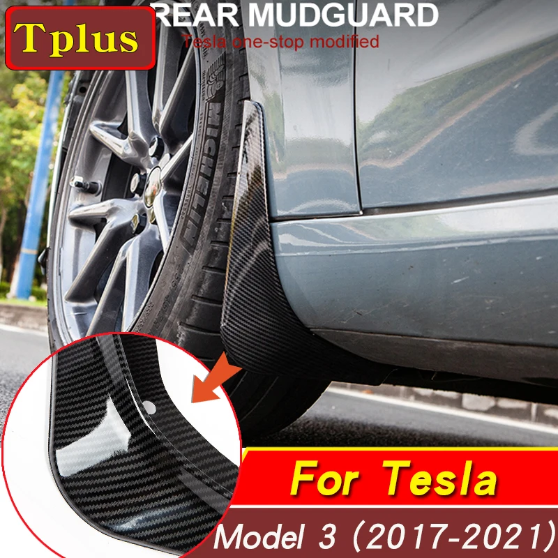 Model3 брызговик из углеродного волокна ABS для Tesla Model 3 2021 аксессуары передний задний