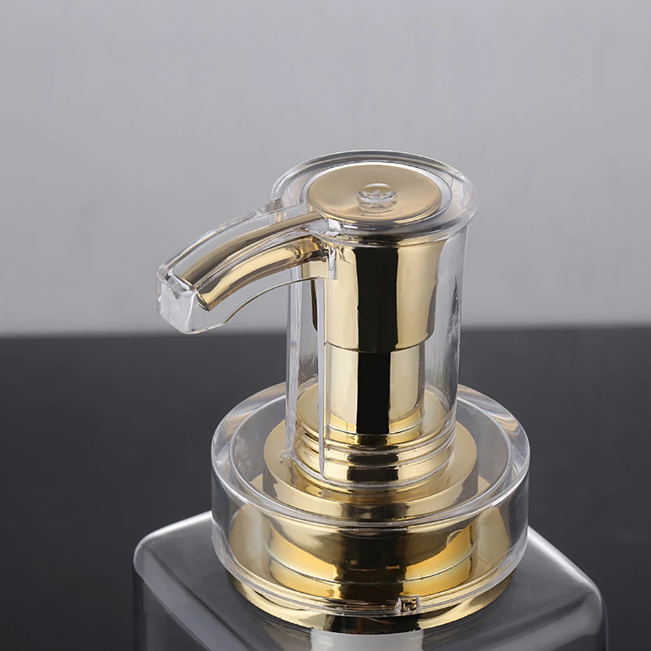 Прозрачная квадратная многоразовая бутылка для мыла шампуня кондиционера 300/500/750