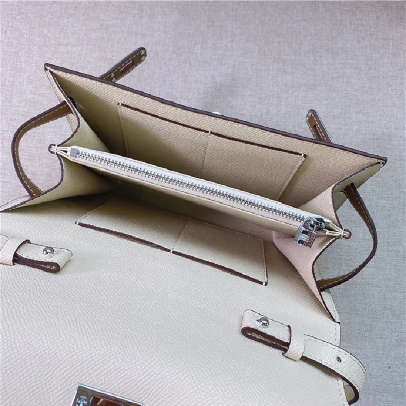

2021 New Genuine Leather Handbags Color Matching Palm Pattern Long Handbag Fashion Shoulder Bag Messenger Bag Small Bags