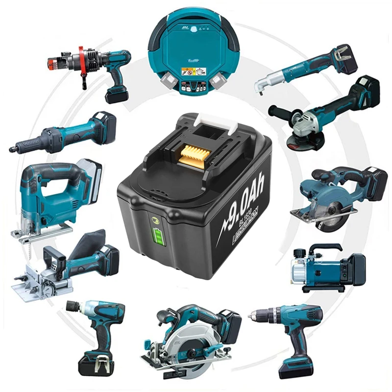 

18V 9.0Ah BL1830B Battery Replacement for Makita BL1850 BL1840 BL1845 BL1815 BL1820 BL1860B LXT-400 Cordless Power Tools Battery