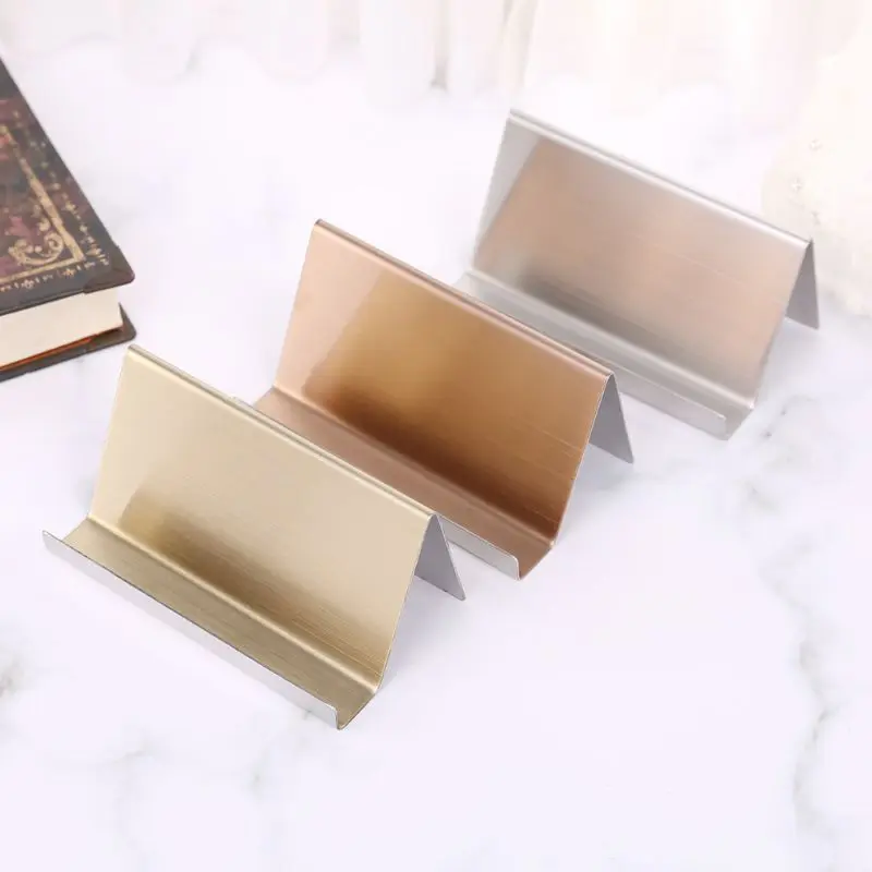 

Stainless Steel Business Name Card Holder Display Stand Rack Desktop Organizer