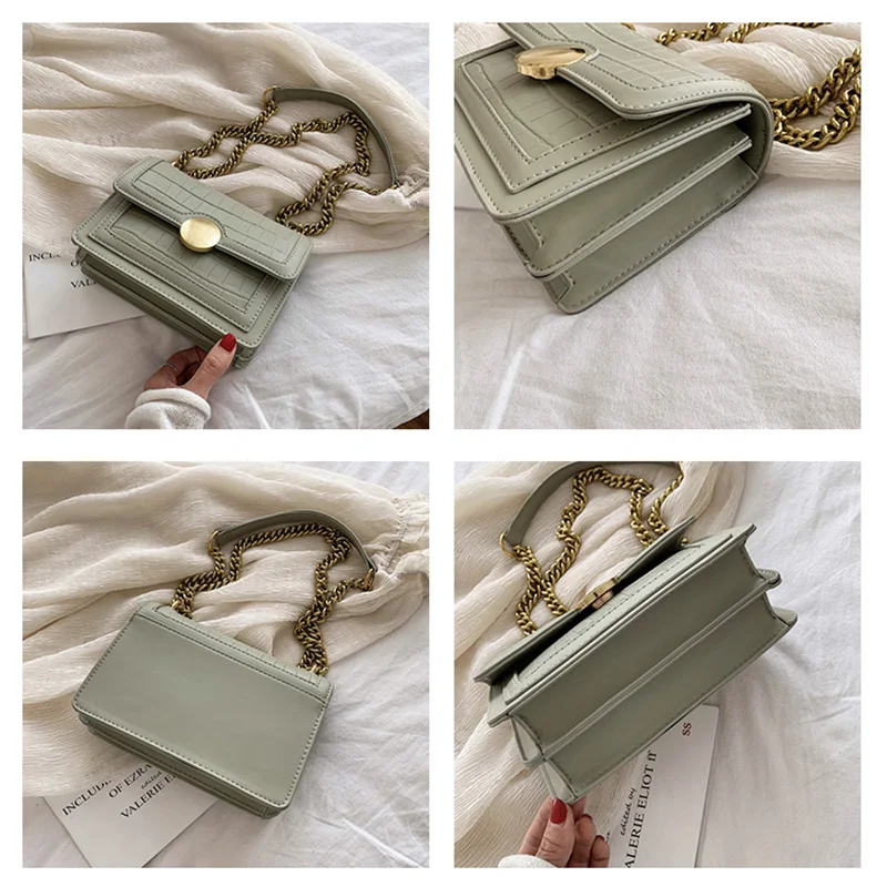 

Stone Pattern Handbag 2021 New Messenger Bag Ladies Shoulder Bag Crocodile Pattern Female Bag Chain Female Bag Summer Female Bag