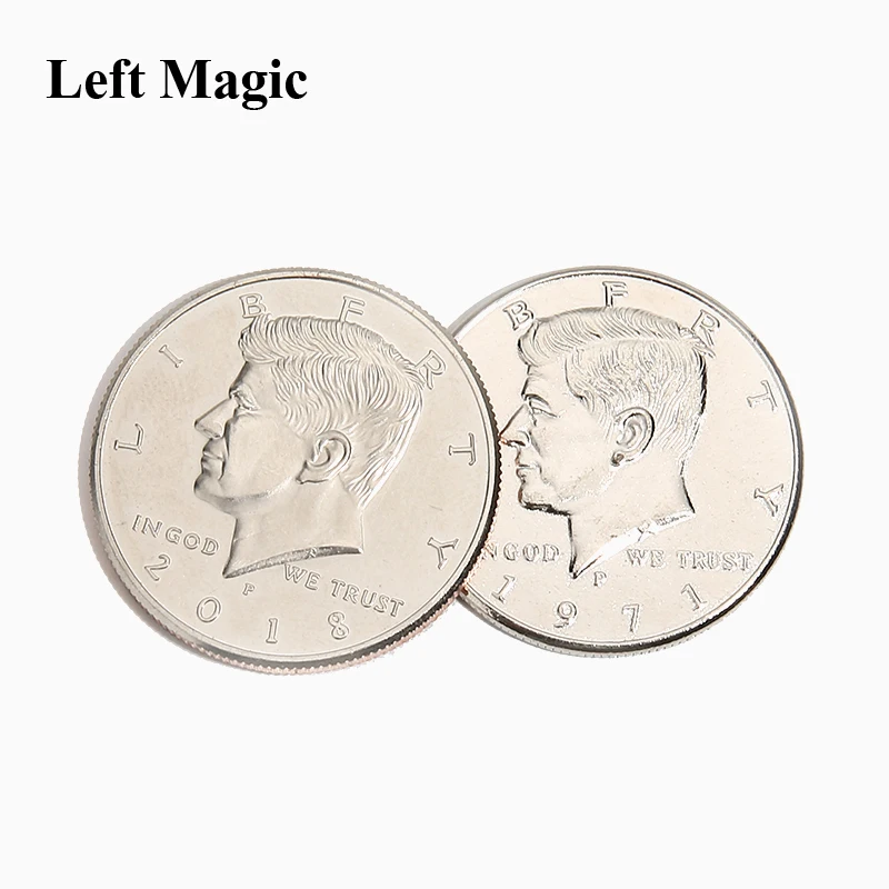 Магнитный увеличенный корпус (полдоллара) монета волшебные фокусы иллюзии