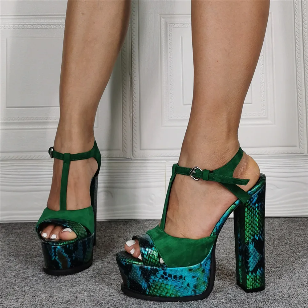 Женские замшевые босоножки составного кроя зеленые туфли-лодочки с ремешком на