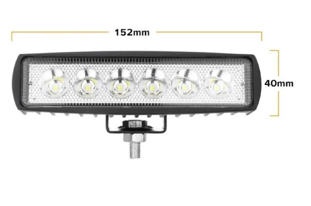 

18W working lights 6 inch length lighting Bar Offroad Spot highlights Beams Car Accessories for Truck ATV 4x4 SUV 12V