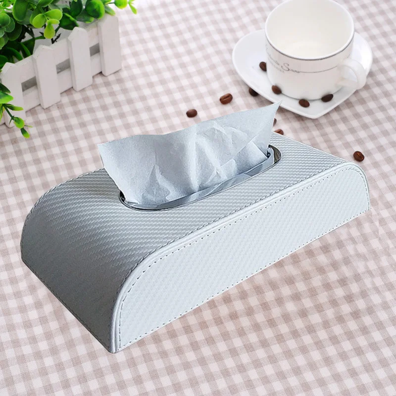 Углеродное волокно узор Кожаный Автомобильный тканевый ящик черный красный блок