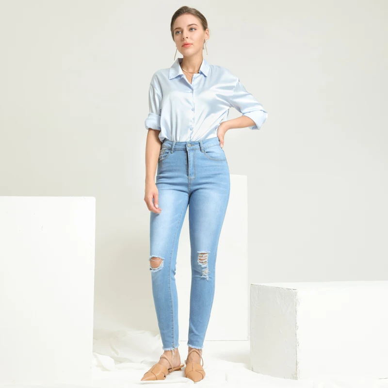 

Sheivs 2021 Casual Women Jeans Work Commute Pencil Jeans Femme 100% Cotton Loose Vintage Denim pants Vaqueros Mujer