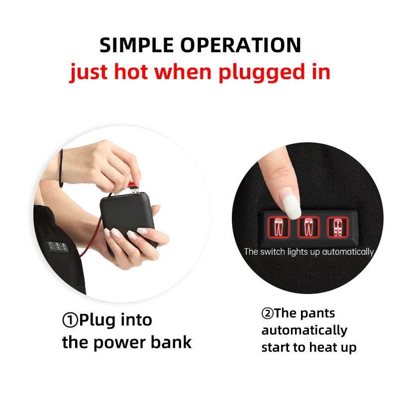 Winter Heated Pants Outdoor Hiking Warm Slim USB Trekking Skiing Electric Thermal Pants Trousers Women Men Heating Pants