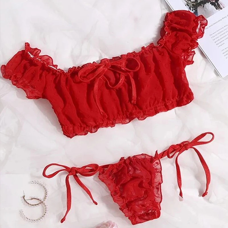 Комплект женского кружевного нижнего белья 5 цветов прозрачный бюстгальтер с