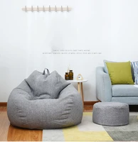 sml lazy sofa cover chairs without filler linen cloth lounger seat pouf puff couch tatami living room furniture cover