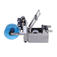 mt 50c semi automatic round bottle labeler labeling machine for cans and beverage bottles with date printer