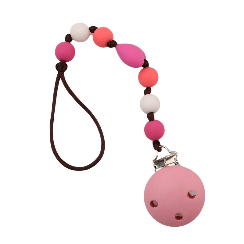 New Baby Pacifier Clip Chain Hand Made High Quality Cute Colourful Beads Dummy Soother Holder For Kids | Мать и ребенок