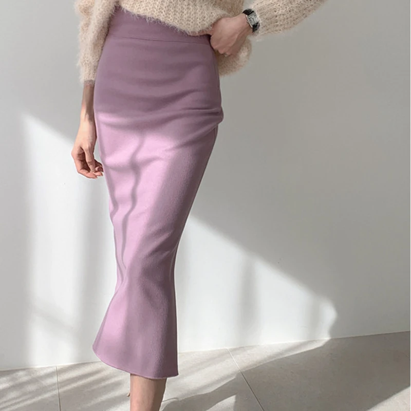 Элегантная Офисная Женская юбка винтажная русалка облегающая высокая талия