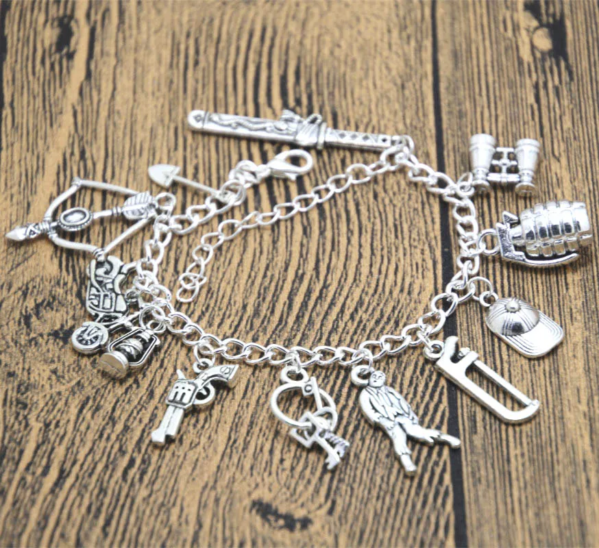 

12pcs The Walking Dead inspired bracelet Apocalypse Zombie Survival Horror charm bracelet