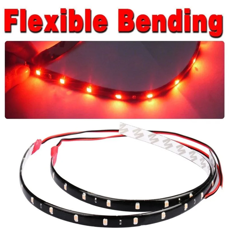 New 2PCS 30CM Car Strip Light 15 LED Motorcycle Flexible Bar 3528 SMD Underbody Boat Atmosphere Decorative Lamp | Автомобили и