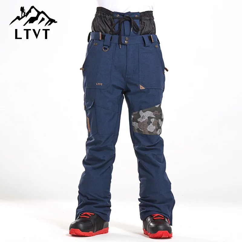Мужские лыжные брюки новая версия двойные одинарные водонепроницаемые теплые с