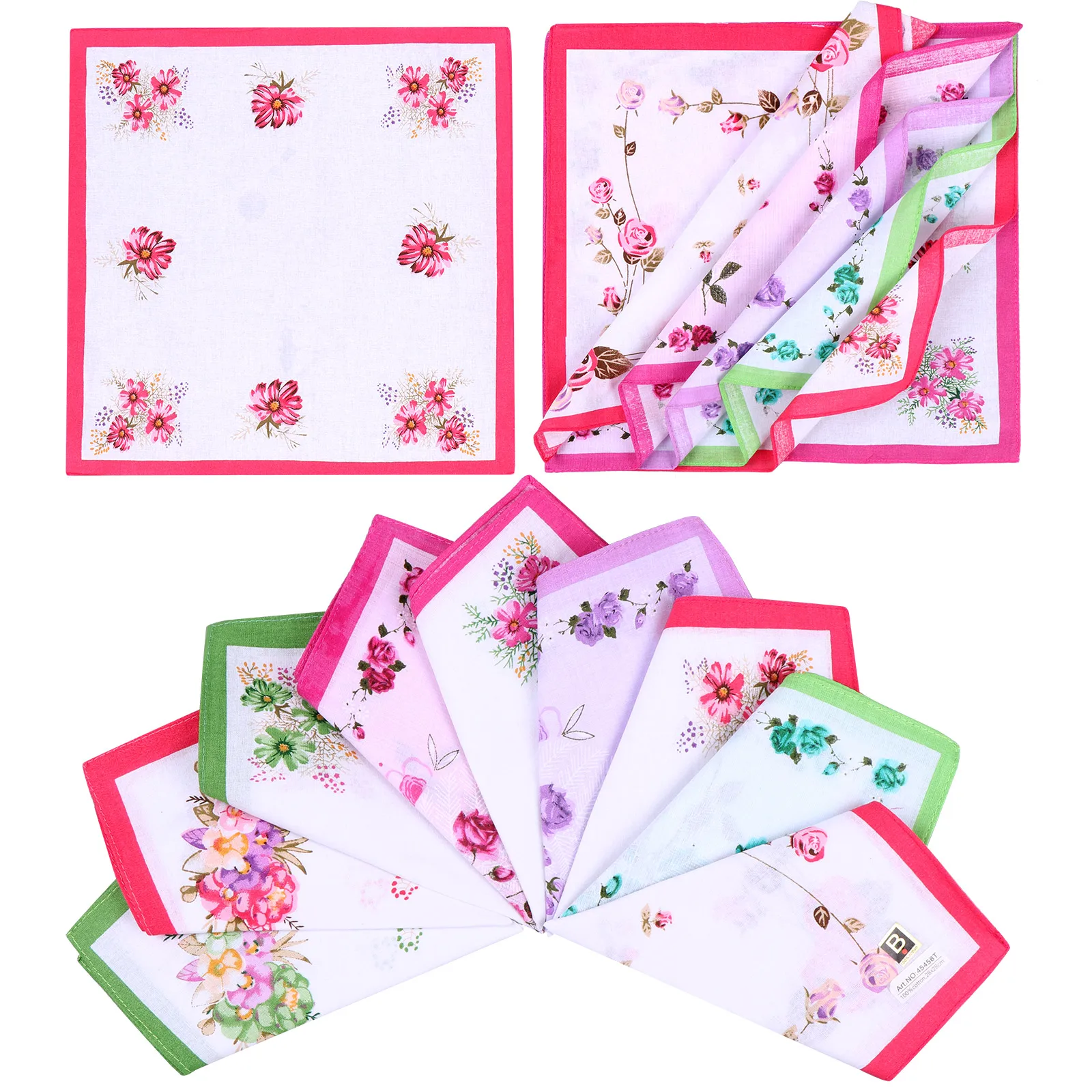 

High Quality Cotton Embroidered Hankies Luxury Lace Flower Hanky Floral Random Color Cloth Ladies Handkerchief Fabrics women