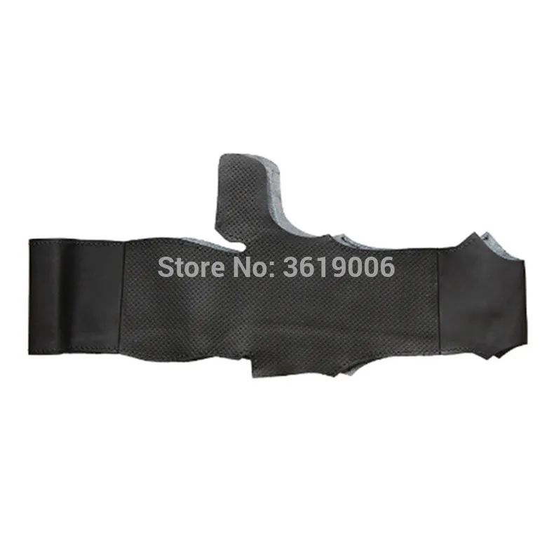 

For Hyundai Tucson 2015-2016 High Quality Hand-stitched Anti-Slip Black Leather Black Thread DIY Steering Wheel Cover