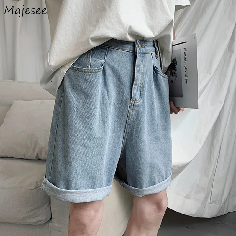 

Прямые повседневные шорты, мужские простые джинсовые брюки оверсайз с манжетами, мужские красивые модные универсальные брюки до колена, по...