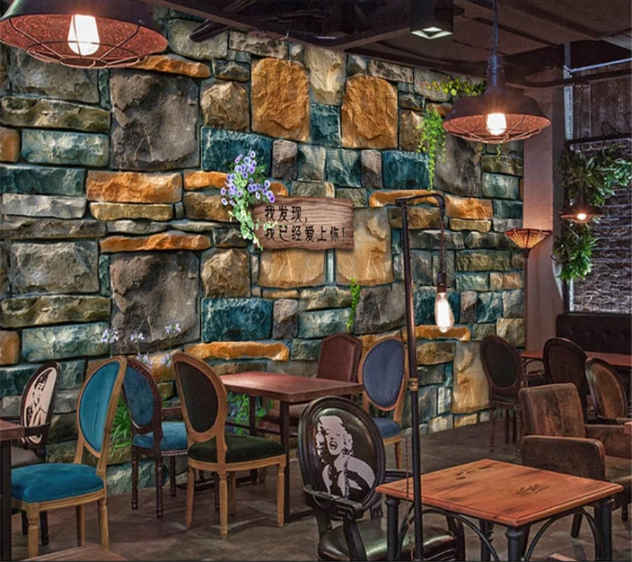 Обои beibehang на заказ 3d фрески Европейская и американская мода каменная стена