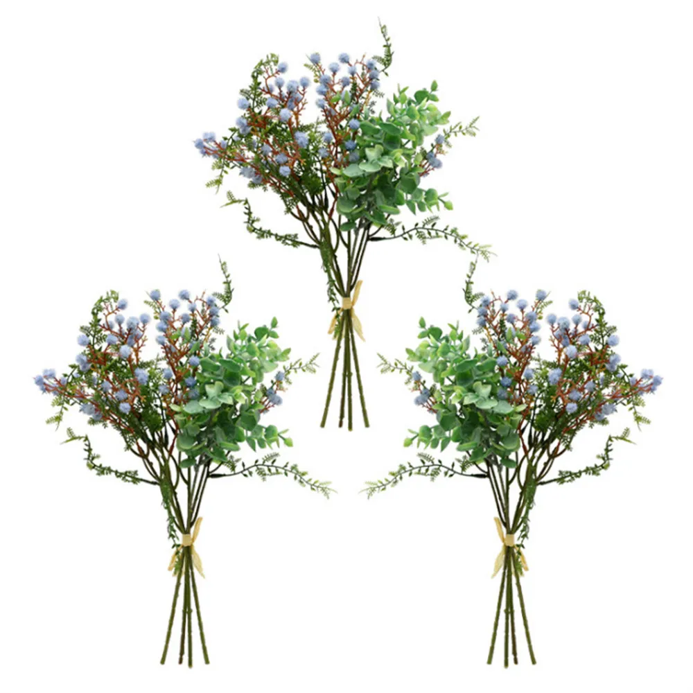 

A Bunch of 5-petal Sea Urchin Eucalyptus Simulation Plant Living Room Restaurant Hotel Front Desk DIY Party Wedding Decoration