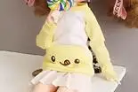yellow 1set Одежда для кукол Blyth Розовая Желтая толстовка с капюшоном+ юбка-комбинезон, наряд для кукла 1/6 аксессуаров(подходит для ob24, blyth, pullip, Barbies, кукла 1/6 - Цвет: yellow 1set