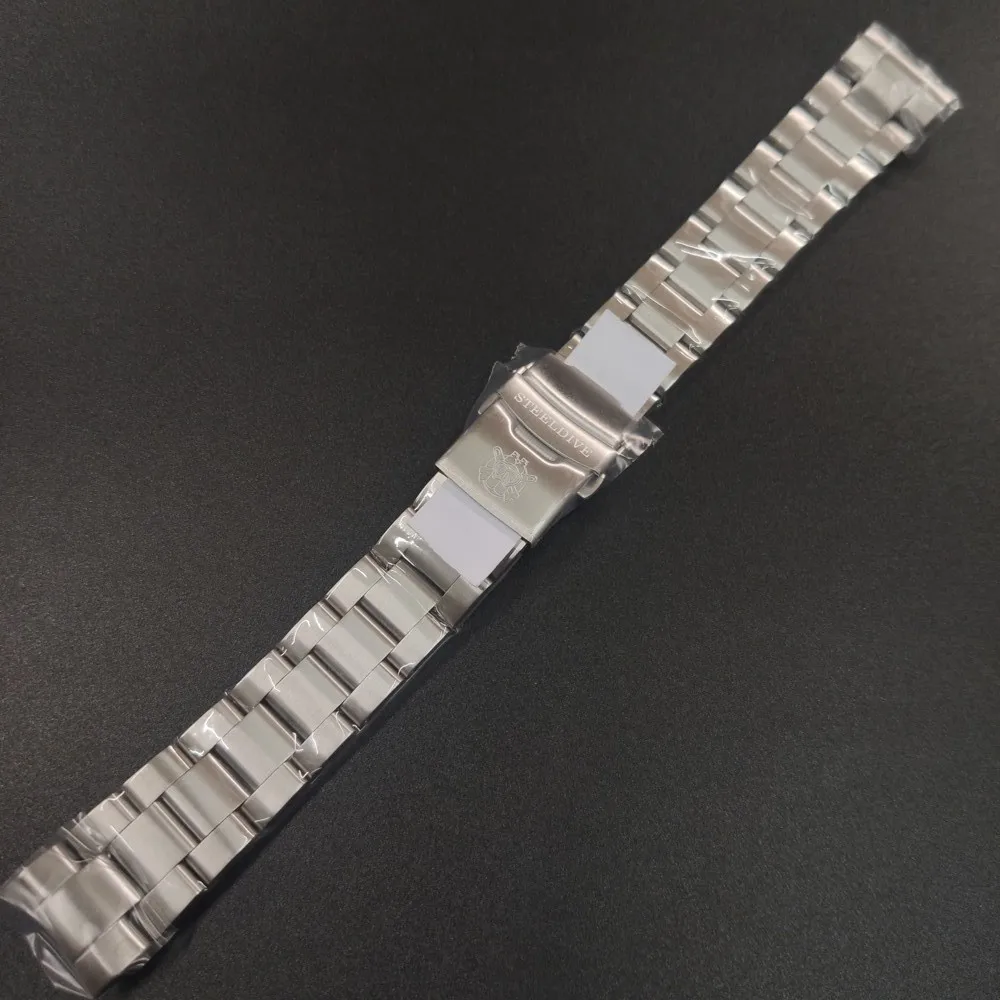 

STEELDIVE SD1971 Stainless Steel Replacment Bracelet 20MM Signed Buckle Folding Clasp with Safety