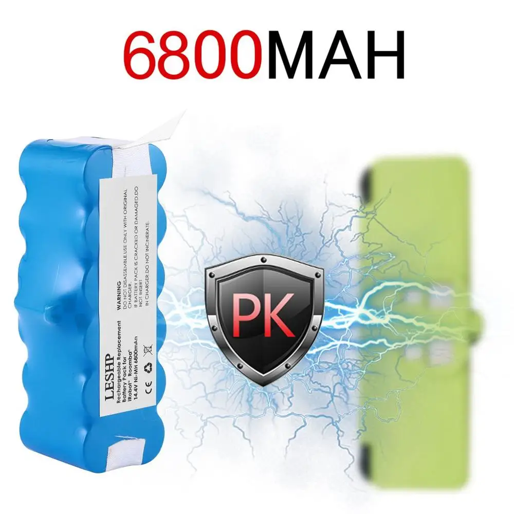 blue 6800mAh 14,4 В 6800 мАч емкость аккумулятора ni-mh аккумулятор для iRobot Roomba пылесос 500 600 700 800 серии - Цвет: blue 6800mAh