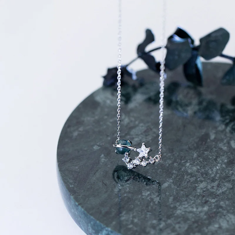 Trusta 100% 925 пробы серебряные ювелирные изделия Вселенная планеты звезды камень