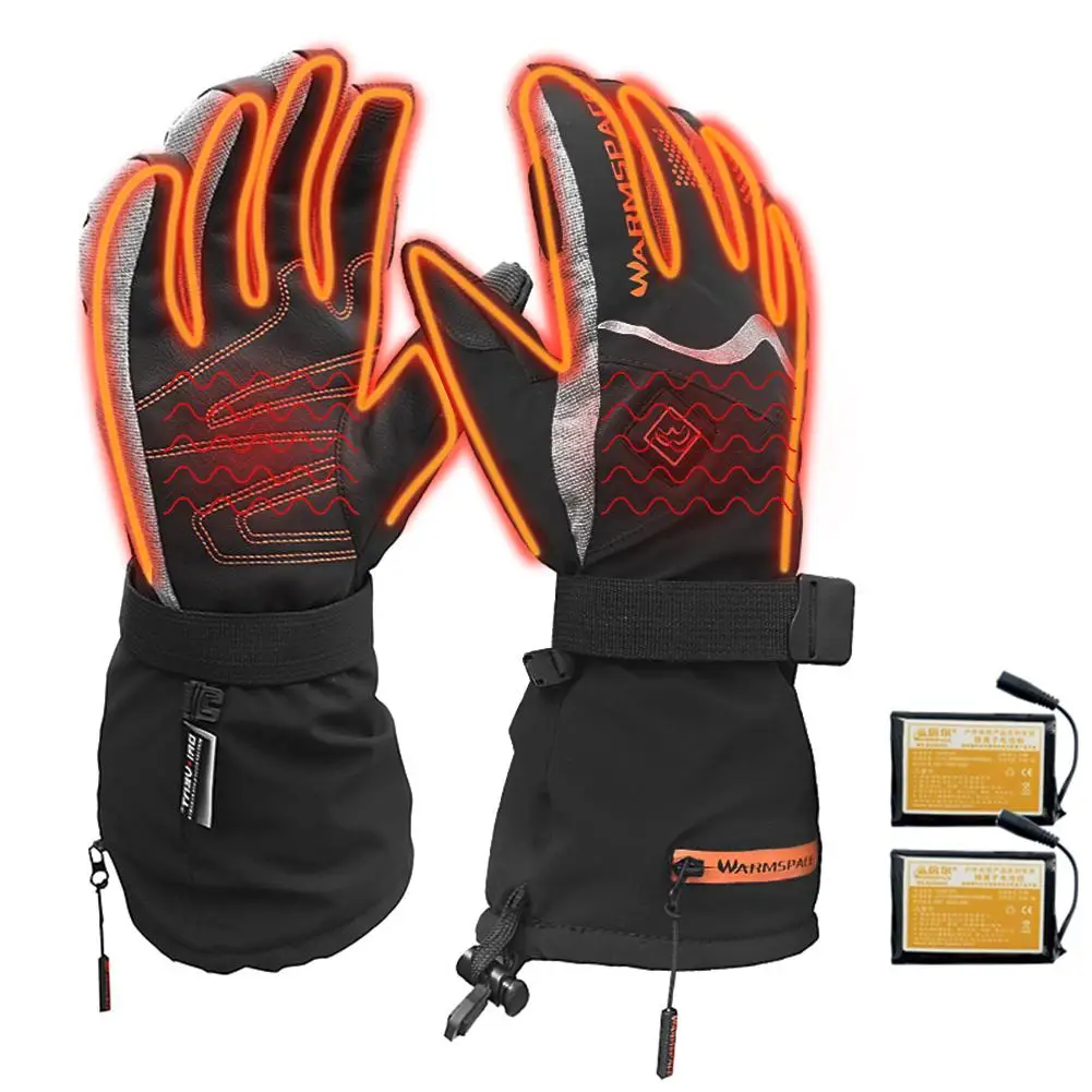 Winter Electric Heated Glove Battery Powered Gloves With Temperature Control Gloves Outdoor Waterproof Sports Bicycle Ski Gloves