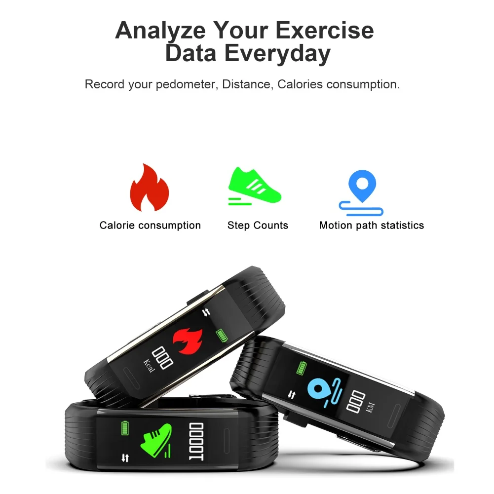 

R1 Sports Smart Band Fitness Tracker Smart Bracelet Waterproof Wristbands Blood Pressure Heart Rate Monitor Pedometer