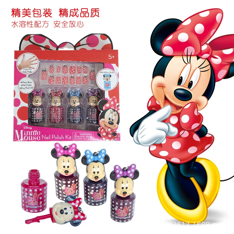 

Набор растворимых в воде лаков для ногтей Disney минни, игрушки для ролевых игр, белоснежная принцесса, игрушка для макияжа для девочек, подаро...