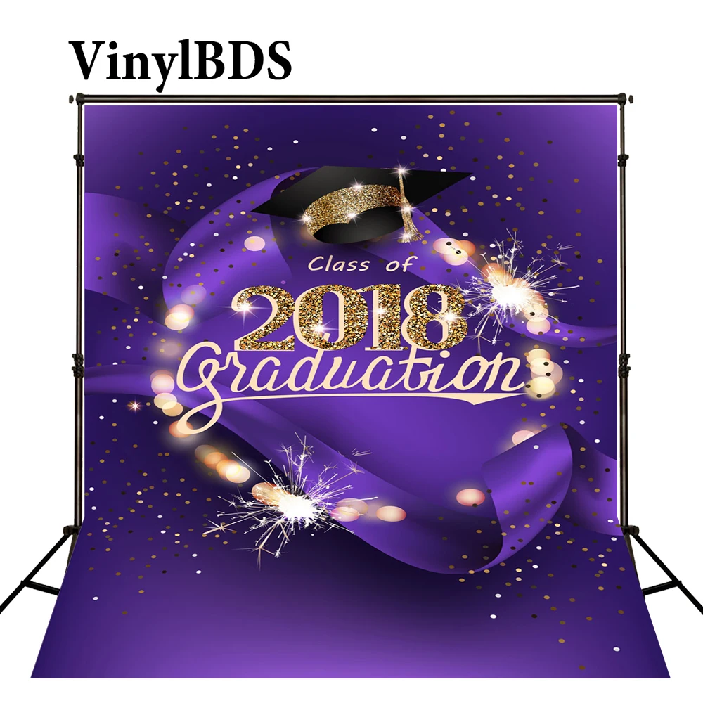 

VinylBD 5x7ft фон для выпускного вечера старшей школы фиолетовый боке Блестящий Фон Золотой фейерверк фон для фотостудии