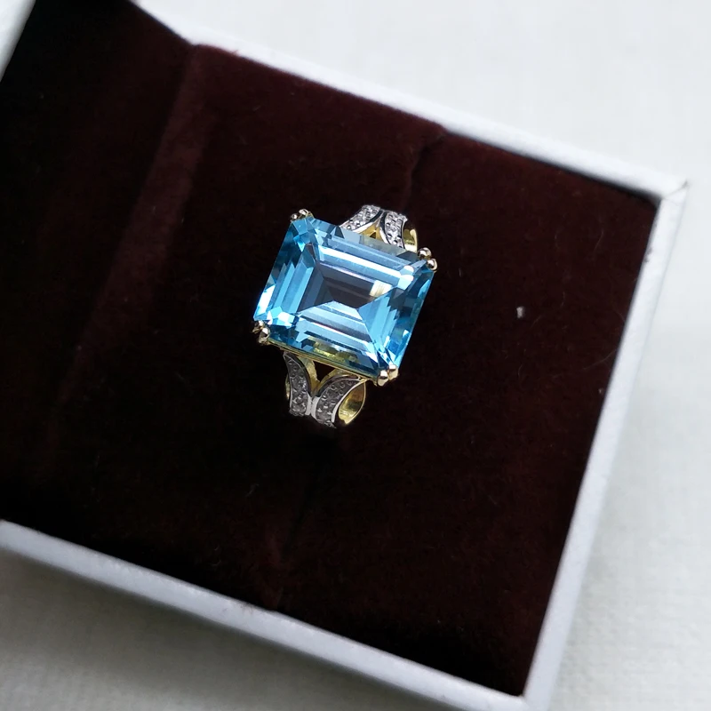 Колье и серьги женские колье из серебра украшения с голубым топазом пробы в