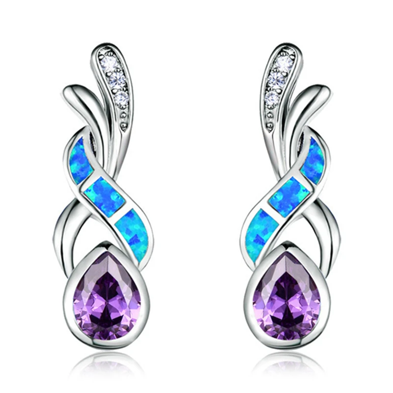 Женские циркониевые серьги в богемном стиле элегантные с имитацией огненного