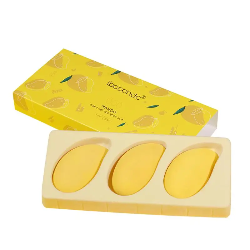 3 шт. косметические пуховики для лица с манго |