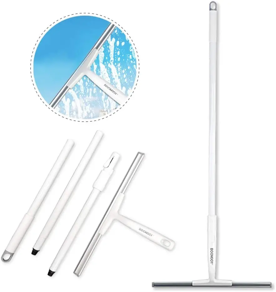 

Cleanhome Floor Squeegee Shower Cleaner with 43" Adjustable Handle Rubber Window Wiper for Glass Bathroom Tile Garage Window