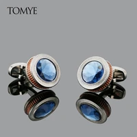 mens cufflinks tomye xk19s104 high quality luxuriois crystal round unique dress shirt cuff links for wedding gifts