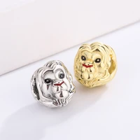 925 sterling silver king of the forest golden silver lion head pendant charm bracelet diy jewelry making for pandora