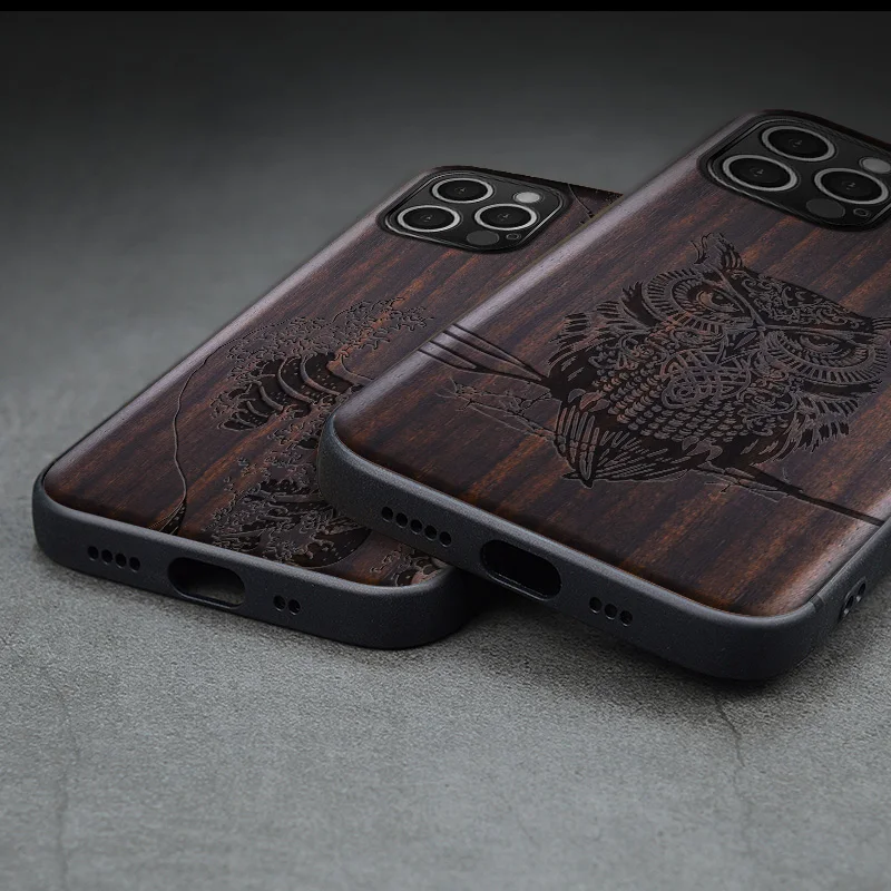 elewood for samsung s21 plus ultra wood cases iphone 11 12 13 pro mini se 2020 7 8 plus xr xs max wooden shells phone ebony hull free global shipping